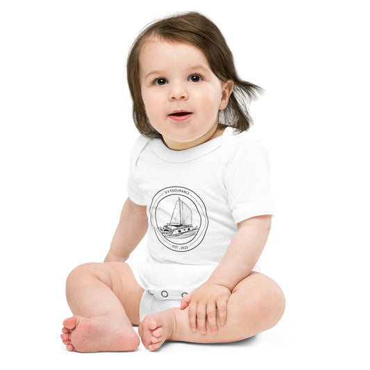 Baby short sleeve one piece - Black & White Logo