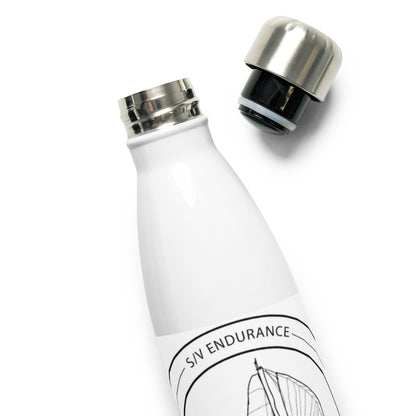 Stainless Steel Water Bottle - Black & White logo