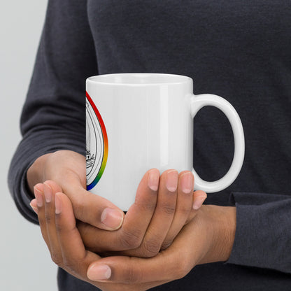 White glossy mug - Rainbow Logo