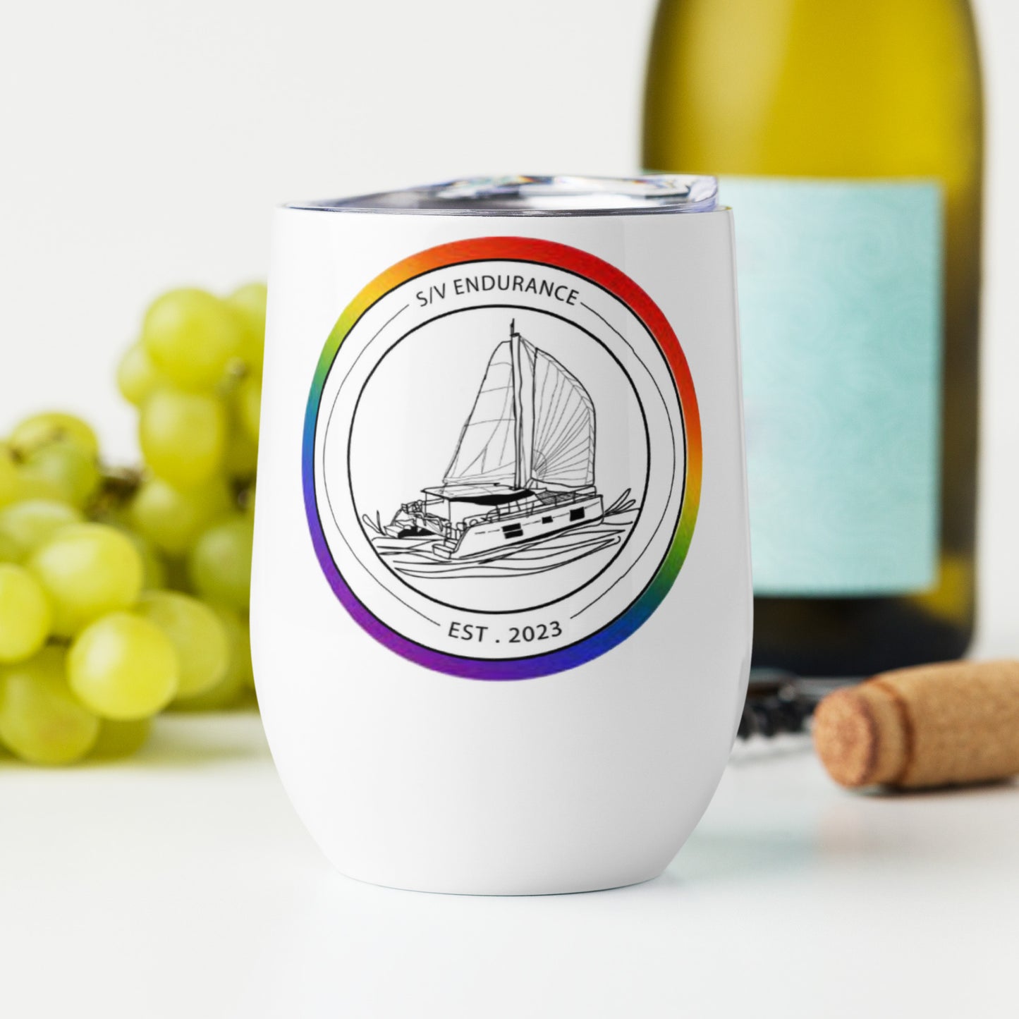 Wine tumbler - Rainbow logo