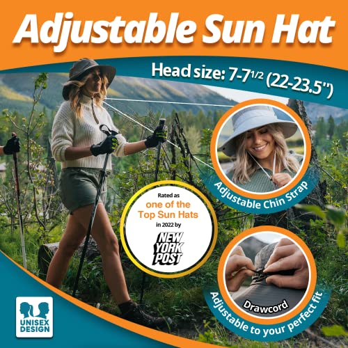 GearTOP Wide Brim Sun Hat for Men and Women - Mens Bucket Hats with UV  Protection for Hiking. Sun Hat Women UPF 50+ (Khaki, 7-7 1/2) 